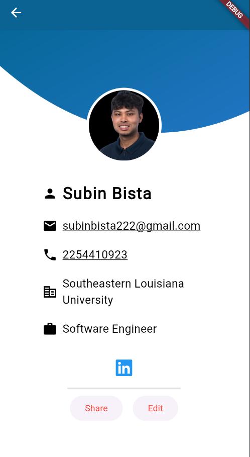 ConnectMe Digital Business Card App preview