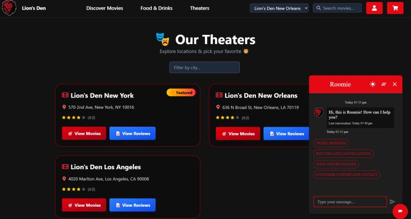 Lion's Den Theater App screenshot 2
