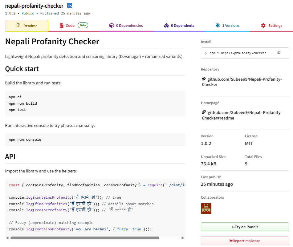 Nepali Profanity Checker preview